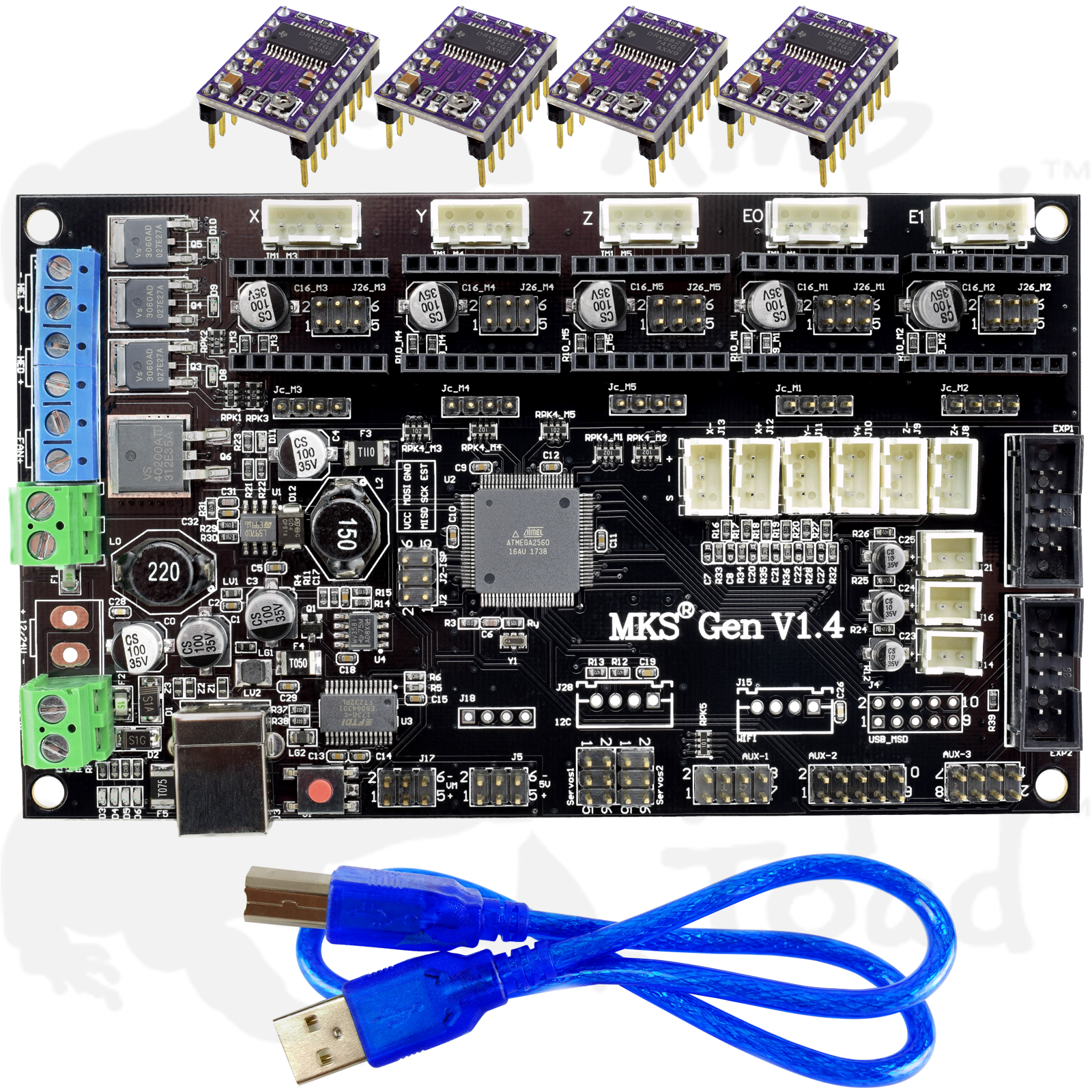 Genuine MKS Gen v1.4 3D Printer Controller Board with Drivers | eBay